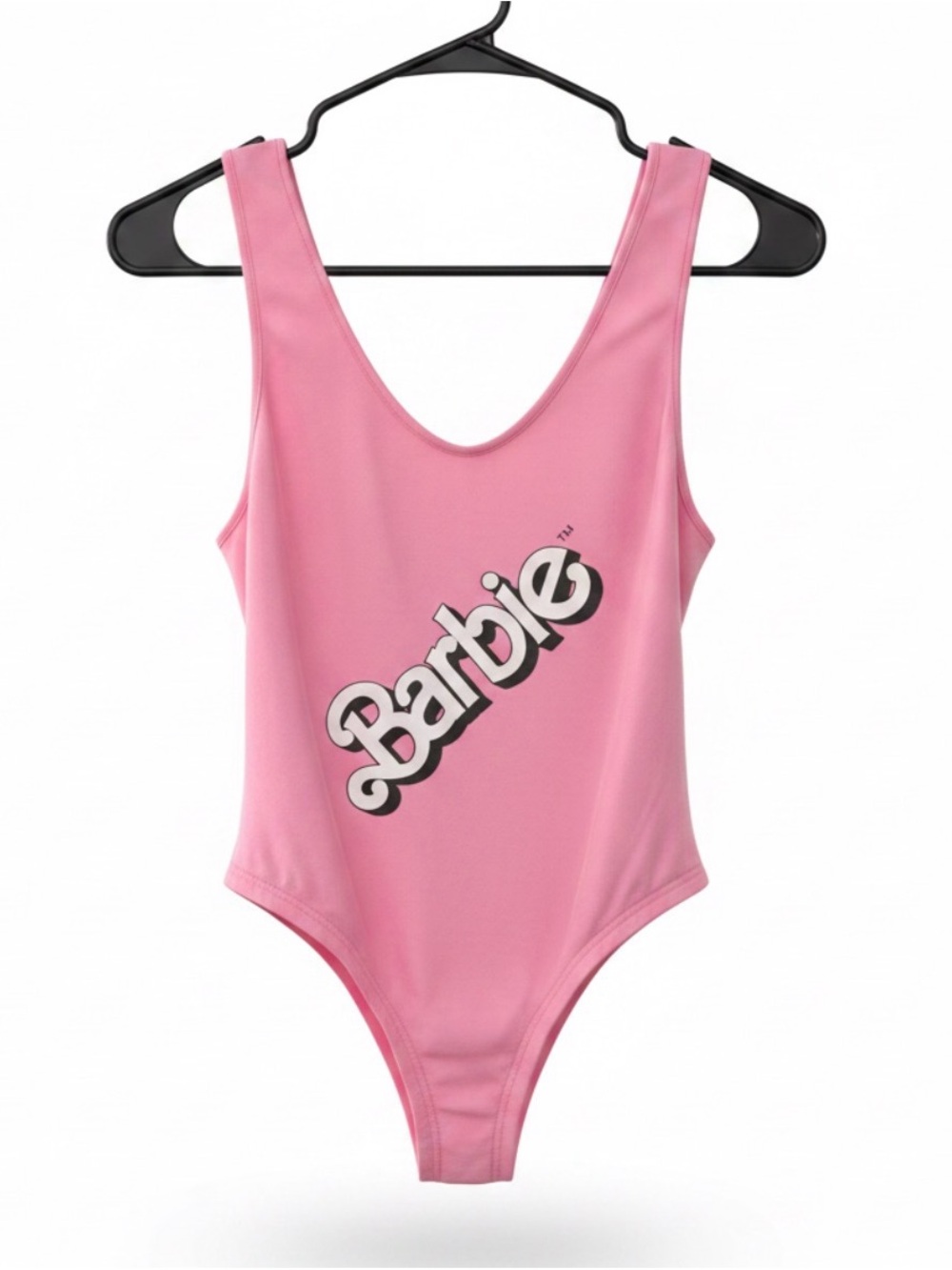 Barbie Pink Graphic Logo Scoop One-Piece